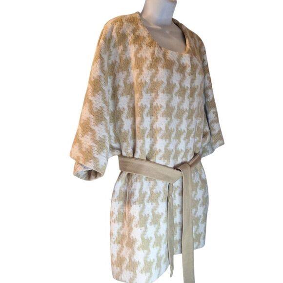 Elevenses Anthropologie Houndstooth wrap coat size M/L - Picture 4 of 8